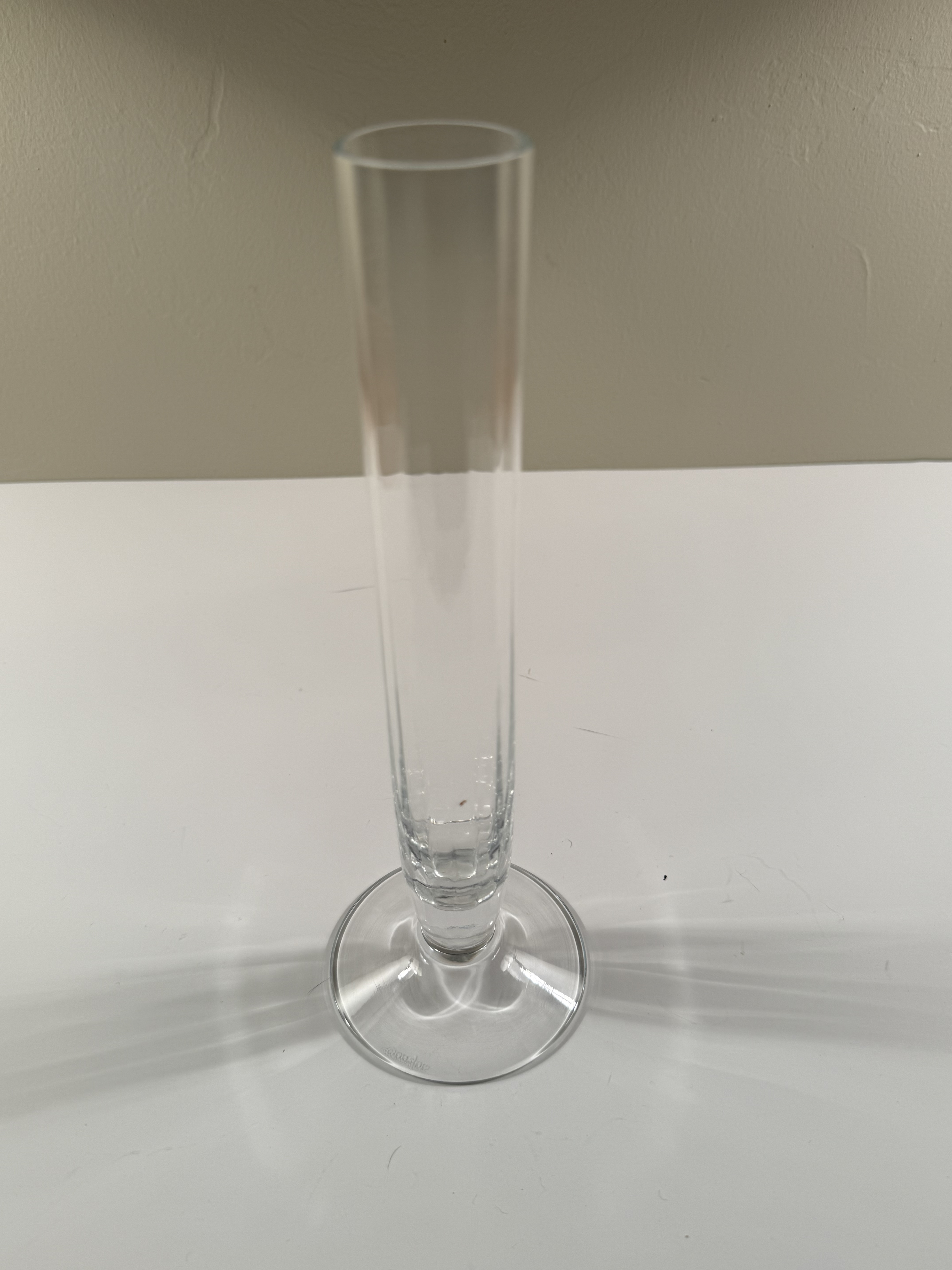 Orrefors Crystal — Minimalist Bud Vase, Disc Base, Sweden